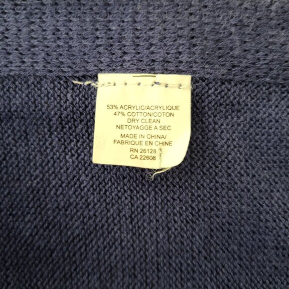 Echo Women's Colorblock Cardigan Gray & Navy Blue Open Front Lightweight - Picture 5 of 5